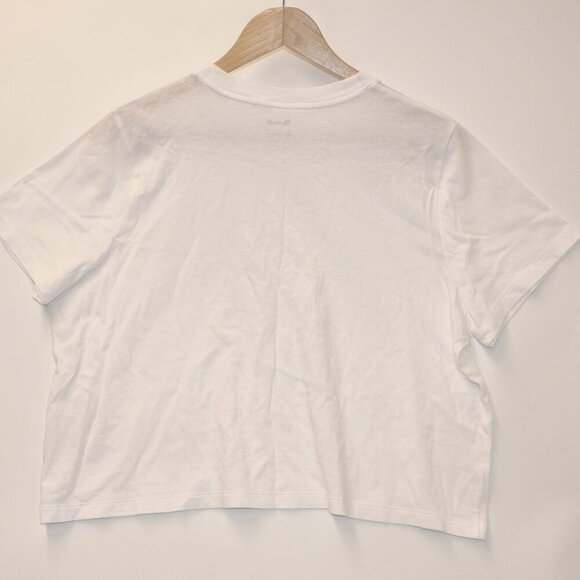 Madewell Womens White Boxy-Crop Tee Softfade Cotton Size XS - Picture 10 of 11
